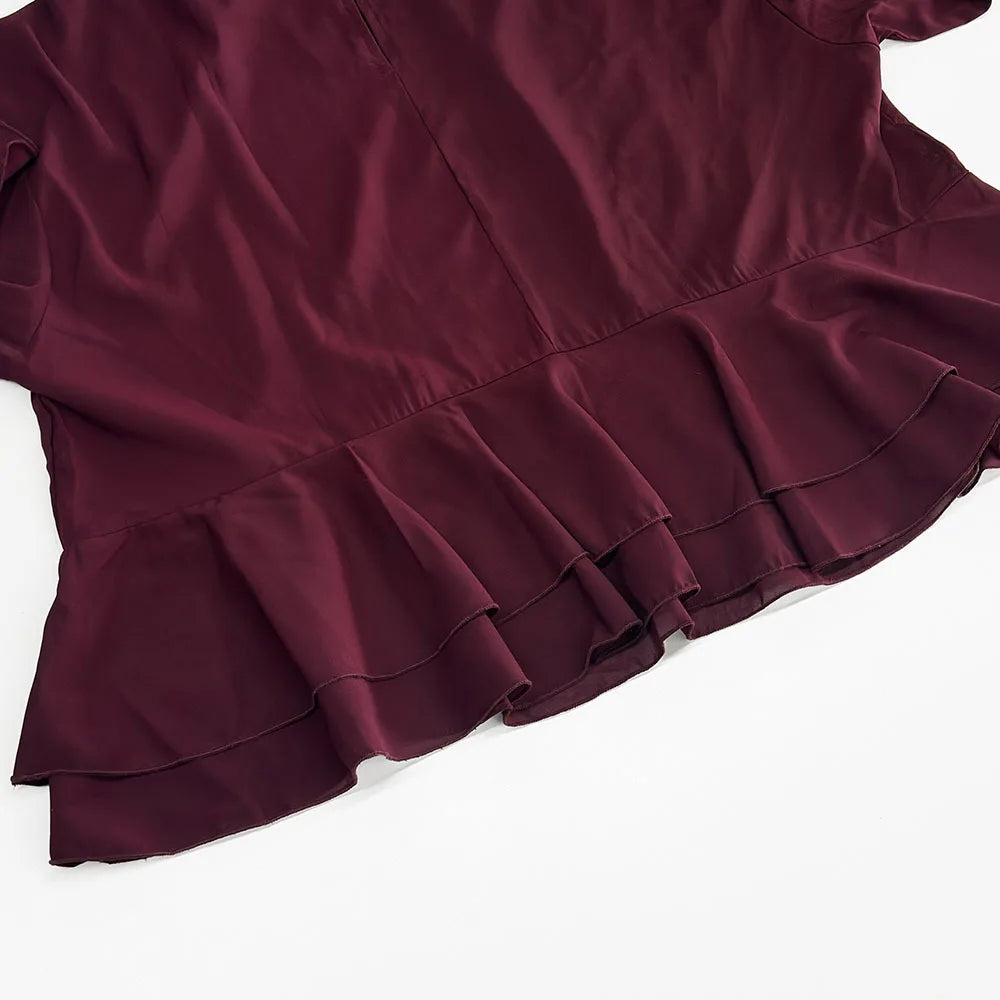 Fashion Shirt For Women See Through Ruffled Lace Up Loose Blouse 2025 New Summer Chic Vintage Casual O-Neck Long Sleeve Shirts