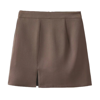 Slit skirt for women in summer high waist A-line skirt for pear-shaped body, slimming and hip-wrapped short suit skirt