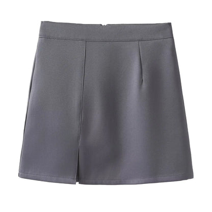 Slit skirt for women in summer high waist A-line skirt for pear-shaped body, slimming and hip-wrapped short suit skirt