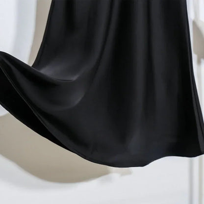 Female Skirt Elegant Temperament Ladies Solid Colour Long Skirt Suitable for Holiday Party Comfortable Knitted Milk Silk Fabrics