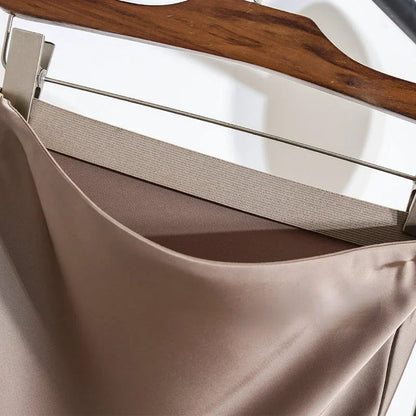 Female Skirt Elegant Temperament Ladies Solid Colour Long Skirt Suitable for Holiday Party Comfortable Knitted Milk Silk Fabrics