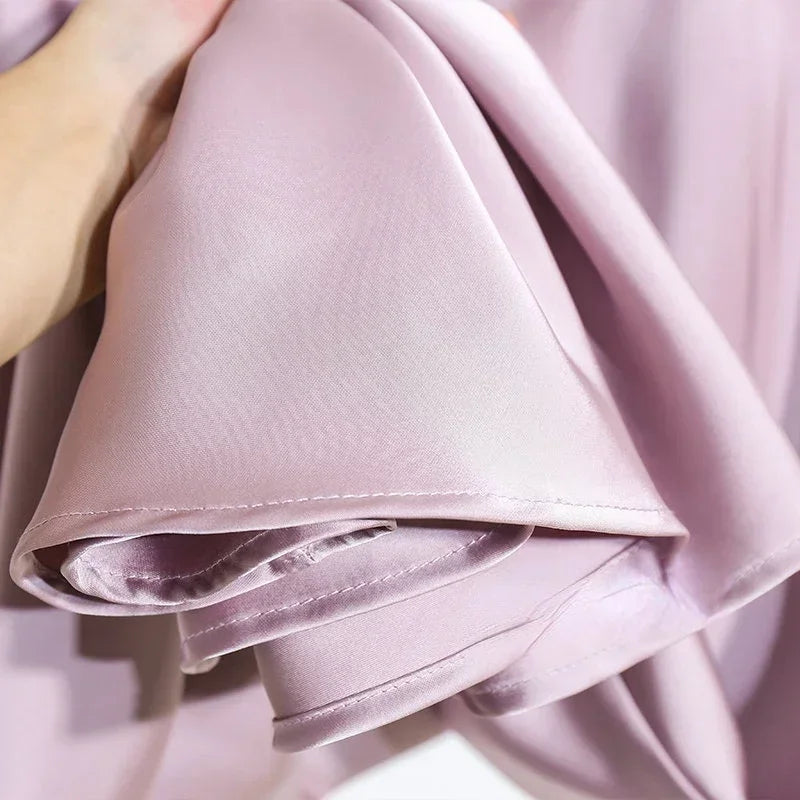 Female Skirt Elegant Temperament Ladies Solid Colour Long Skirt Suitable for Holiday Party Comfortable Knitted Milk Silk Fabrics