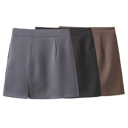 Slit skirt for women in summer high waist A-line skirt for pear-shaped body, slimming and hip-wrapped short suit skirt